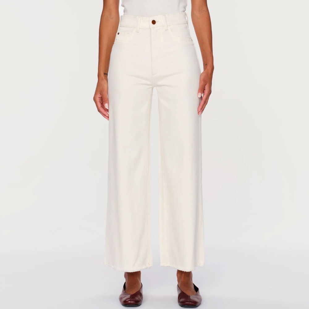 DL1961 Cream Wide Leg Jeans